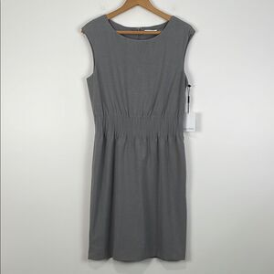 NWT Calvin Klein Women’s 10 Gray Sleeveless Dress Knee Length Work Wear Classic